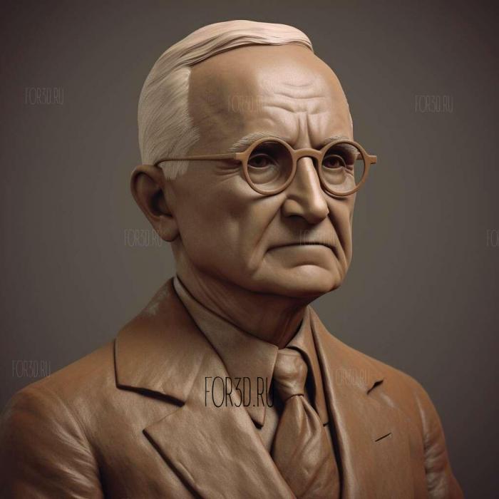 Harry Truman 4 stl model for CNC